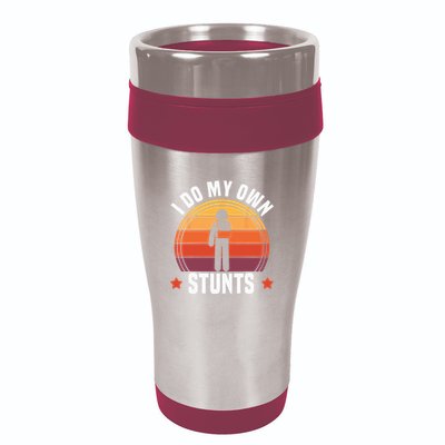I Do My Own Stunts Funny Get Well Broken Arm Injury 16oz Travel Tumbler