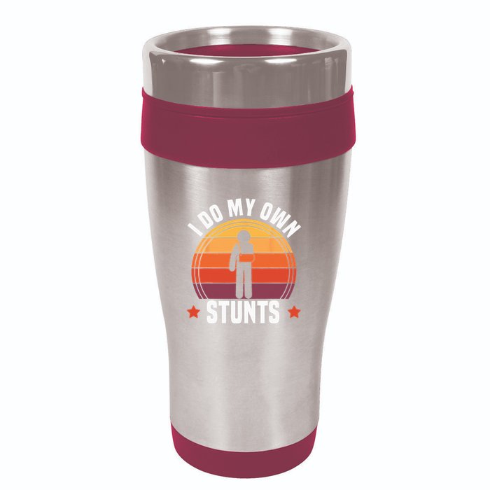I Do My Own Stunts Funny Get Well Broken Arm Injury 16oz Travel Tumbler