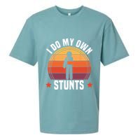 I Do My Own Stunts Funny Get Well Broken Arm Injury Sueded Cloud Jersey T-Shirt