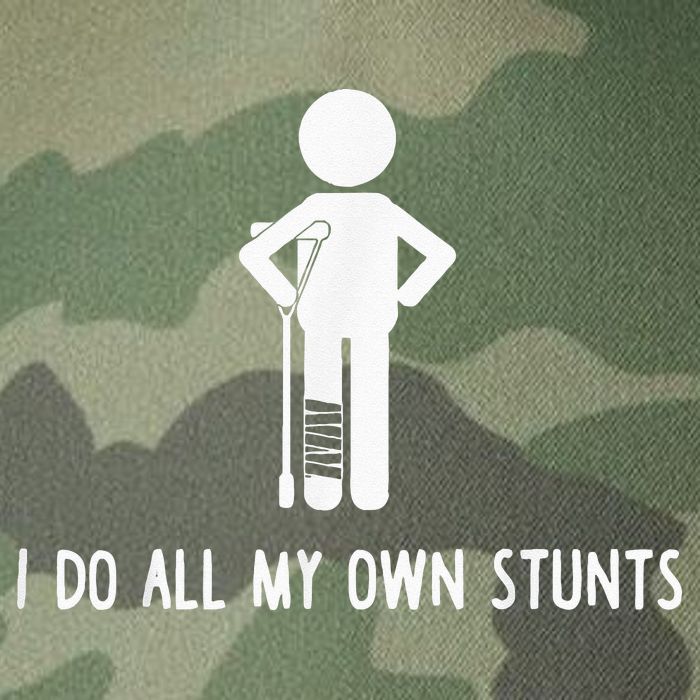 I Do My Own Stunts Funny Injury Funny Recovery Broken Leg Legacy Tie Dye Trucker Hat