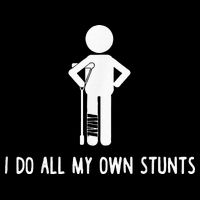 I Do My Own Stunts Funny Injury Funny Recovery Broken Leg Drawstring Bag