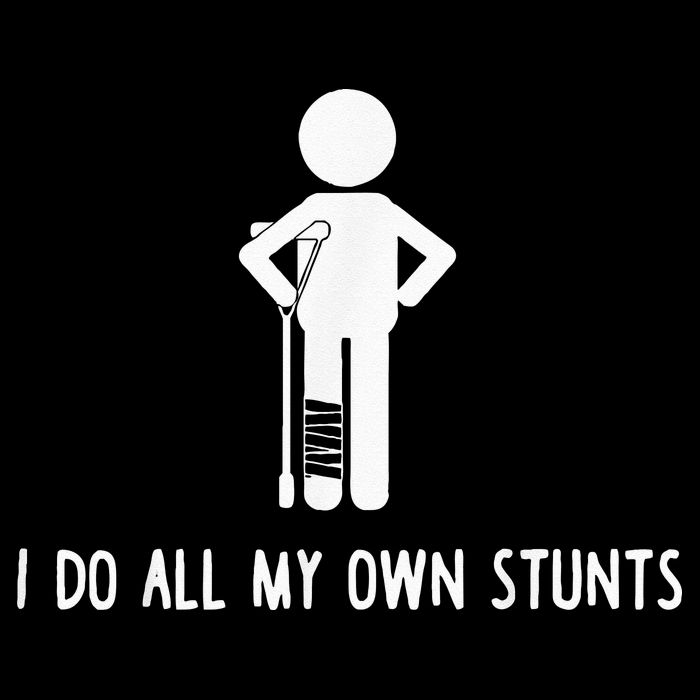 I Do My Own Stunts Funny Injury Funny Recovery Broken Leg Drawstring Bag