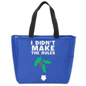 I DidnT Make The Rules Funny Dirty Christmas Mistletoe Cool Gift Zip Tote Bag