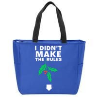 I DidnT Make The Rules Funny Dirty Christmas Mistletoe Cool Gift Zip Tote Bag