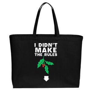 I DidnT Make The Rules Funny Dirty Christmas Mistletoe Cool Gift Cotton Canvas Jumbo Tote