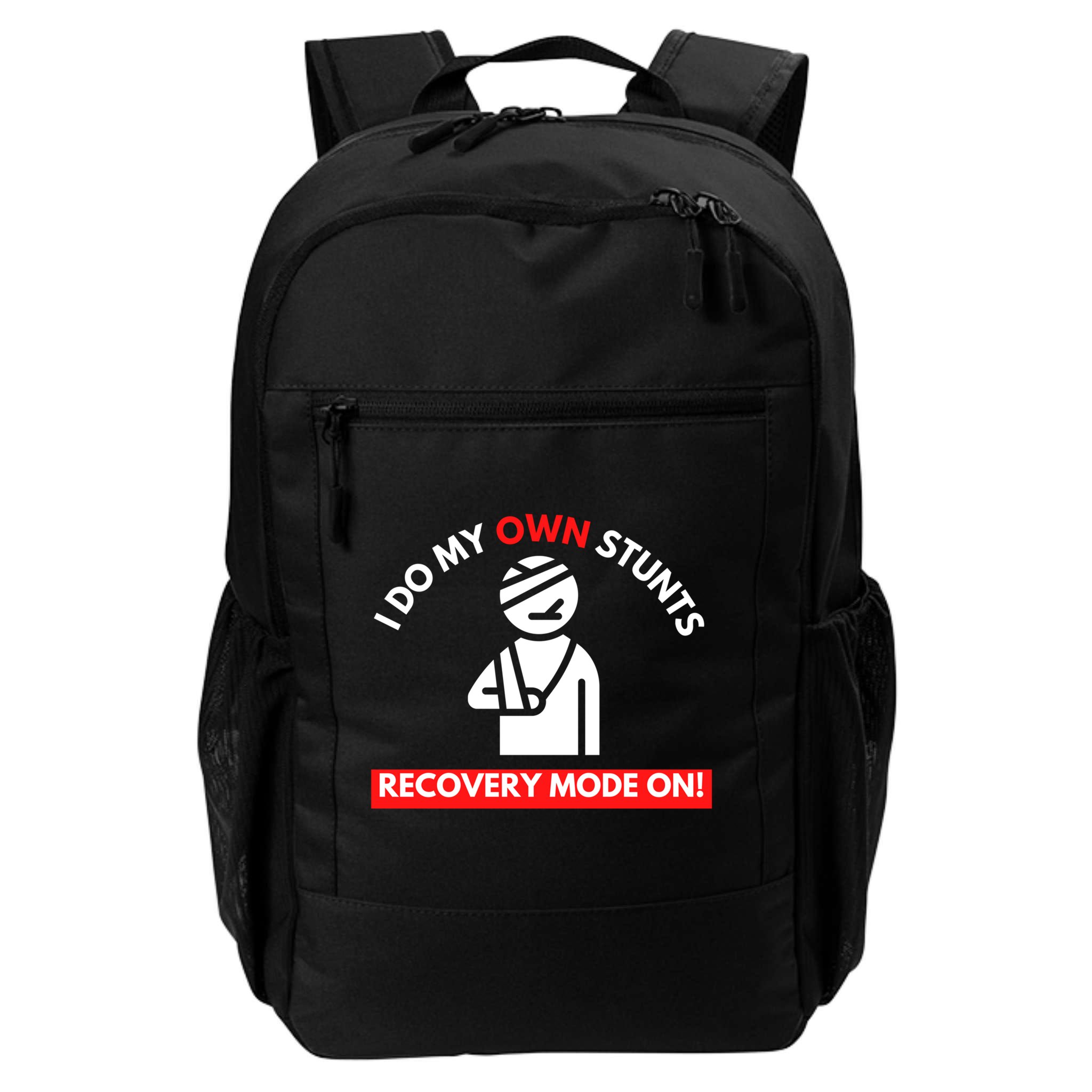 I Do My Own Stunts Funny Quotes Broken Bone Trip Accident Backpack