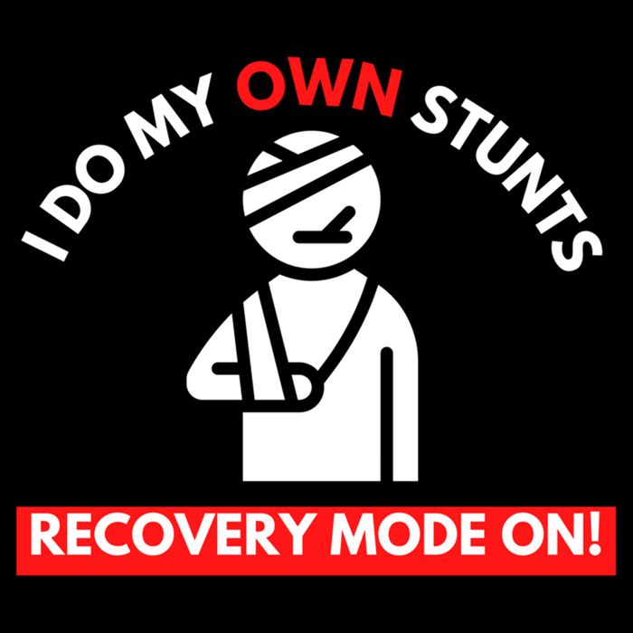 I Do My Own Stunts Funny Quotes Broken Bone Trip Accident 16 in Basic Backpack