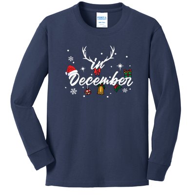 In December | Merry Christmas Kids Long Sleeve Shirt