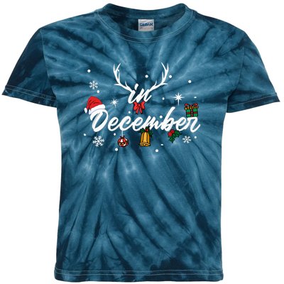 In December | Merry Christmas Kids Tie-Dye T-Shirt