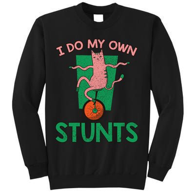 I Do My Own Stunts Funny Cat Gift Sweatshirt