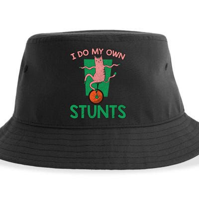 I Do My Own Stunts Funny Cat Gift Sustainable Bucket Hat