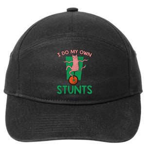 I Do My Own Stunts Funny Cat Gift 7-Panel Snapback Hat