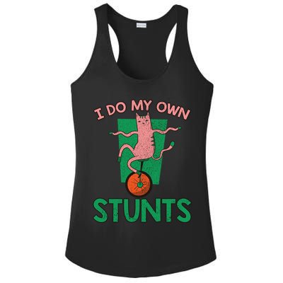 I Do My Own Stunts Funny Cat Gift Ladies PosiCharge Competitor Racerback Tank