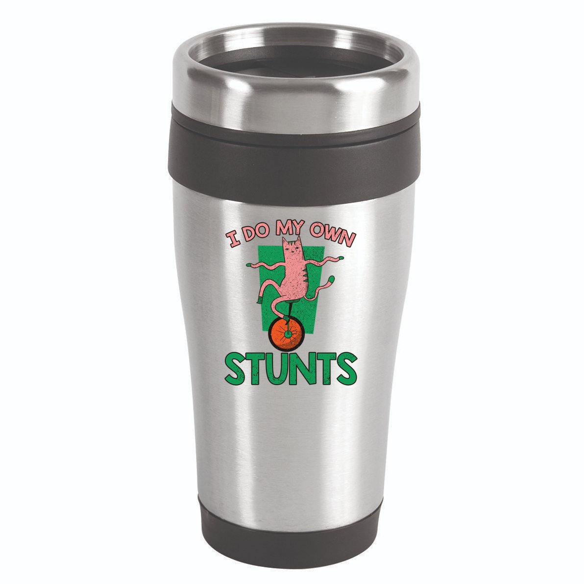 I Do My Own Stunts Funny Cat Gift 16oz Travel Tumbler