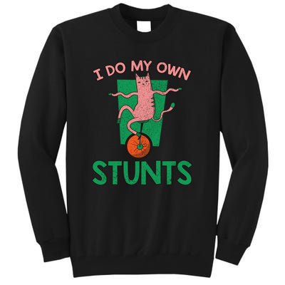 I Do My Own Stunts Funny Cat Gift Tall Sweatshirt