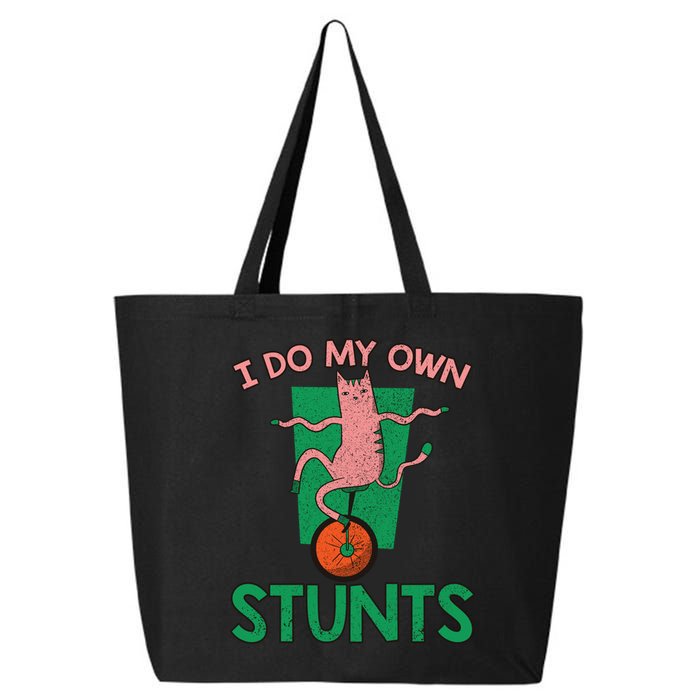 I Do My Own Stunts Funny Cat Gift 25L Jumbo Tote