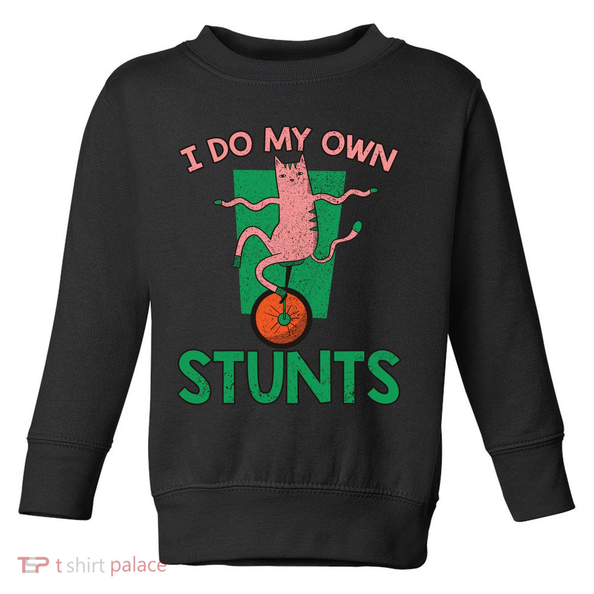 I Do My Own Stunts Funny Cat Gift Toddler Sweatshirt