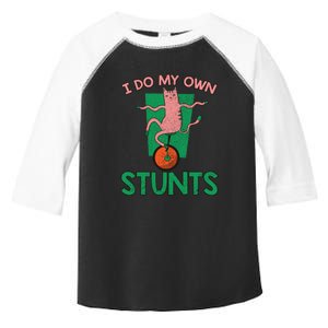 I Do My Own Stunts Funny Cat Gift Toddler Fine Jersey T-Shirt