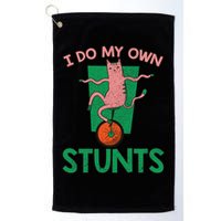 I Do My Own Stunts Funny Cat Gift Golf Towel