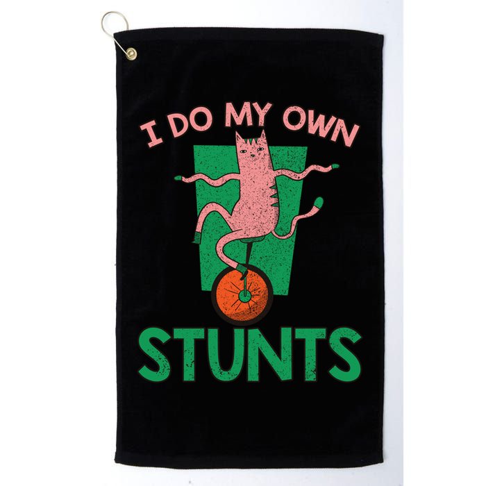 I Do My Own Stunts Funny Cat Gift Golf Towel