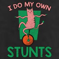 I Do My Own Stunts Funny Cat Gift Golf Towel