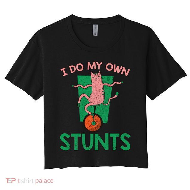 I Do My Own Stunts Funny Cat Gift Crop Top