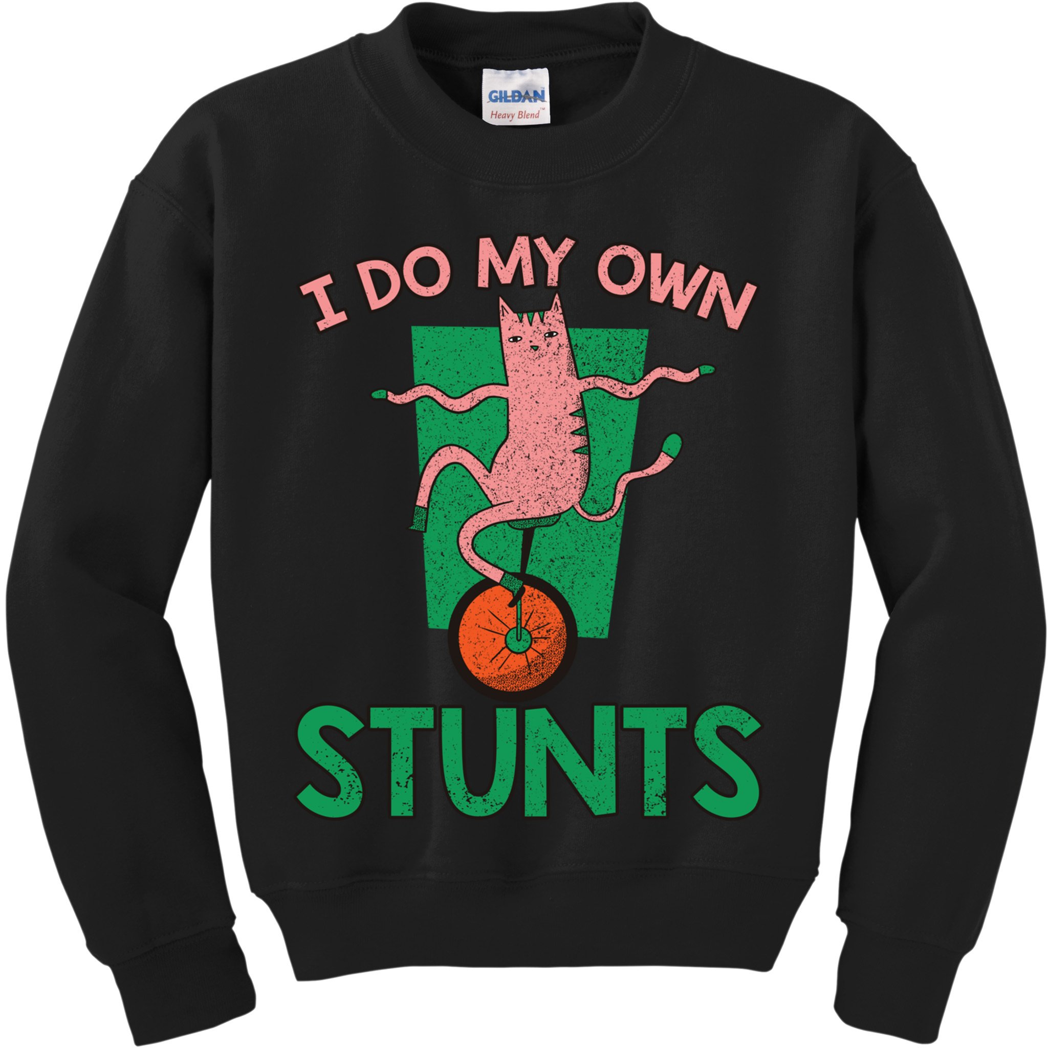 I Do My Own Stunts Funny Cat Gift Kids Sweatshirt