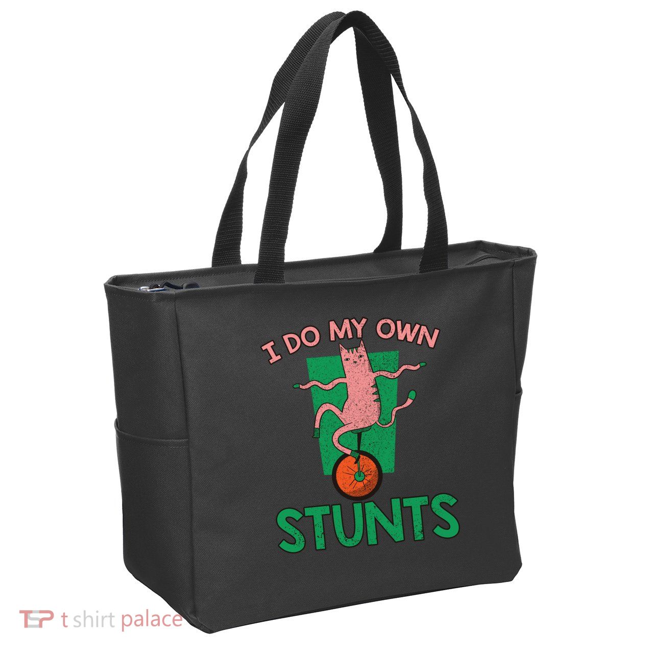 I Do My Own Stunts Funny Cat Gift Zip Tote Bag