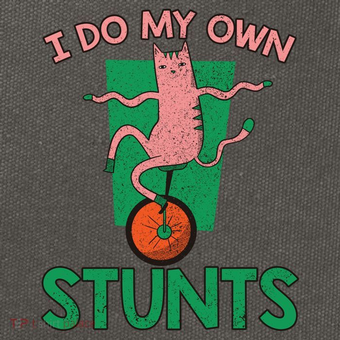 I Do My Own Stunts Funny Cat Gift Cotton Canvas Backpack