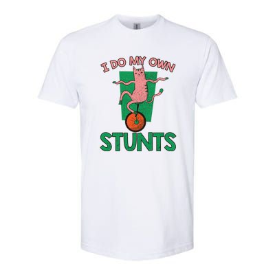 I Do My Own Stunts Funny Cat Gift Softstyle® CVC T-Shirt