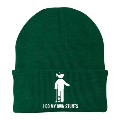 I Do My Own Stunts Get Well Gift Funny Injury Leg Head Knit Cap Winter Beanie