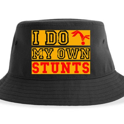 I Do My Own Stunts Funny Broken Bone Injury Get Well Sustainable Bucket Hat