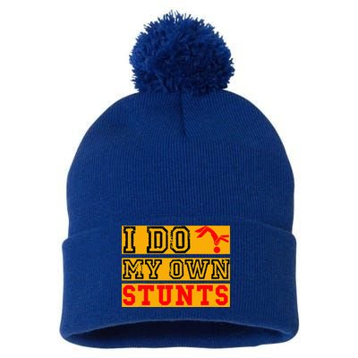 I Do My Own Stunts Funny Broken Bone Injury Get Well Pom Pom 12in Knit Beanie