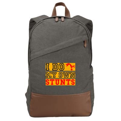 I Do My Own Stunts Funny Broken Bone Injury Get Well Cotton Canvas Backpack