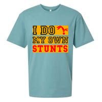 I Do My Own Stunts Funny Broken Bone Injury Get Well Sueded Cloud Jersey T-Shirt