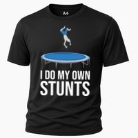 I do my own stunts funny trampoline gymnastic trampolinist gift Cooling Performance Crew T-Shirt