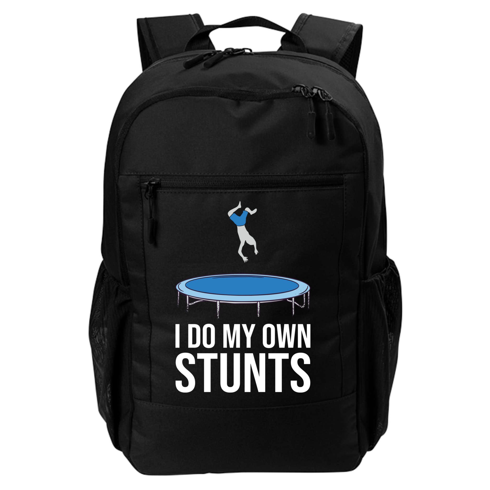 I do my own stunts funny trampoline gymnastic trampolinist gift Backpack