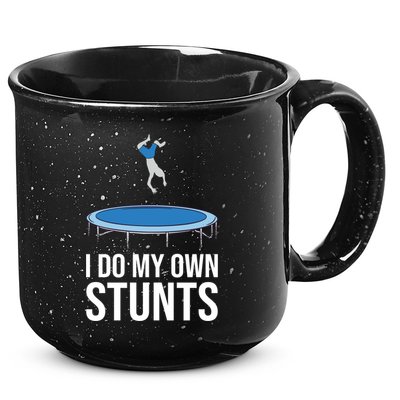 I do my own stunts funny trampoline gymnastic trampolinist gift 15oz Campfire Ceramic Mug