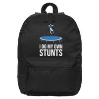 I do my own stunts funny trampoline gymnastic trampolinist gift 16 in Basic Backpack