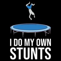 I do my own stunts funny trampoline gymnastic trampolinist gift 16 in Basic Backpack