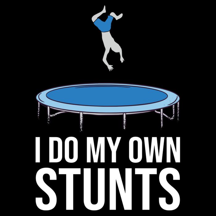 I do my own stunts funny trampoline gymnastic trampolinist gift 16 in Basic Backpack