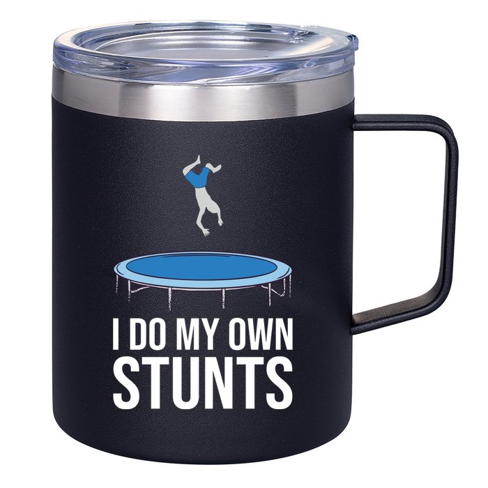 I do my own stunts funny trampoline gymnastic trampolinist gift 12oz Stainless Steel Coffee Mug