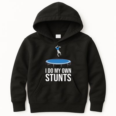 I do my own stunts funny trampoline gymnastic trampolinist gift Kids Hoodie