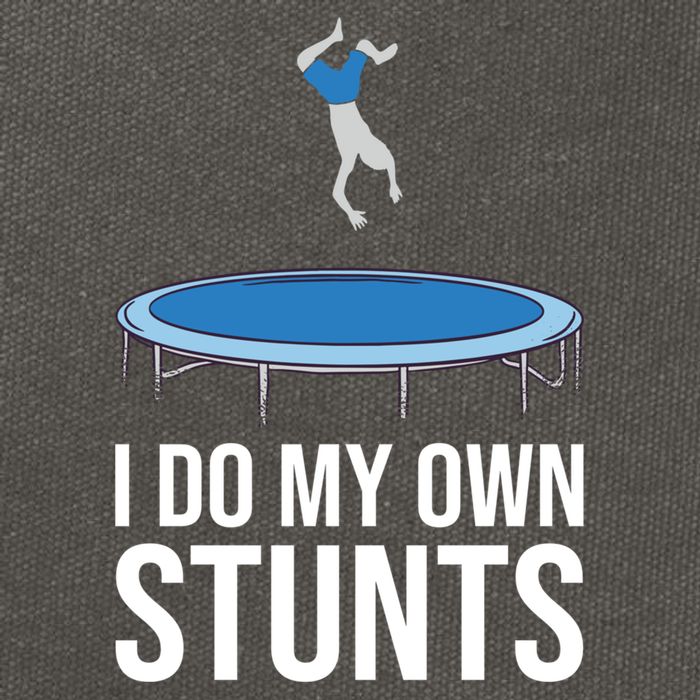 I do my own stunts funny trampoline gymnastic trampolinist gift Cotton Canvas Backpack