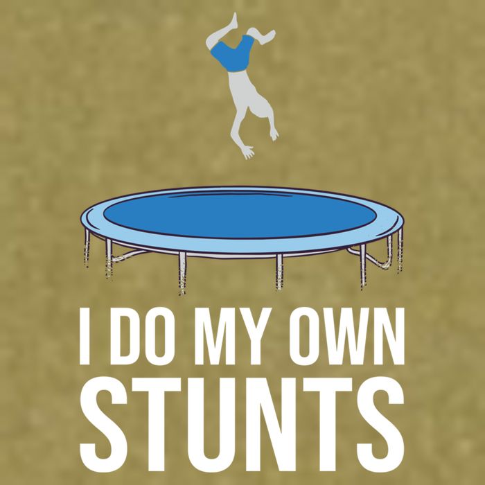 I do my own stunts funny trampoline gymnastic trampolinist gift Garment-Dyed Women's Muscle Tee