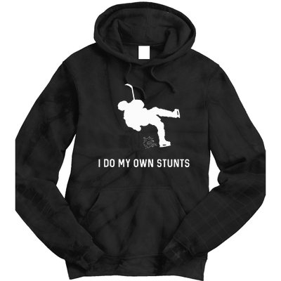 I Do My Own Stunts Hockey Funny Hockey Player Tie Dye Hoodie