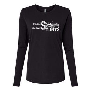 I Do My Own Stunts Cars Crash Funny Car Womens Cotton Relaxed Long Sleeve T-Shirt