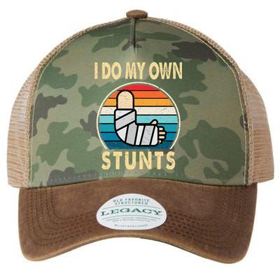 I Do My Own Stunts Broken Arm Injury Get Well Soon Legacy Tie Dye Trucker Hat