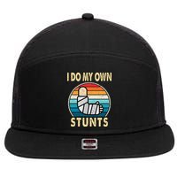 I Do My Own Stunts Broken Arm Injury Get Well Soon 7 Panel Mesh Trucker Snapback Hat