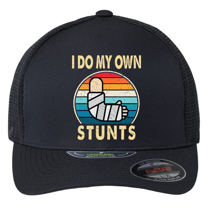 I Do My Own Stunts Broken Arm Injury Get Well Soon Flexfit Unipanel Trucker Cap